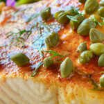 salmão assado com legumes