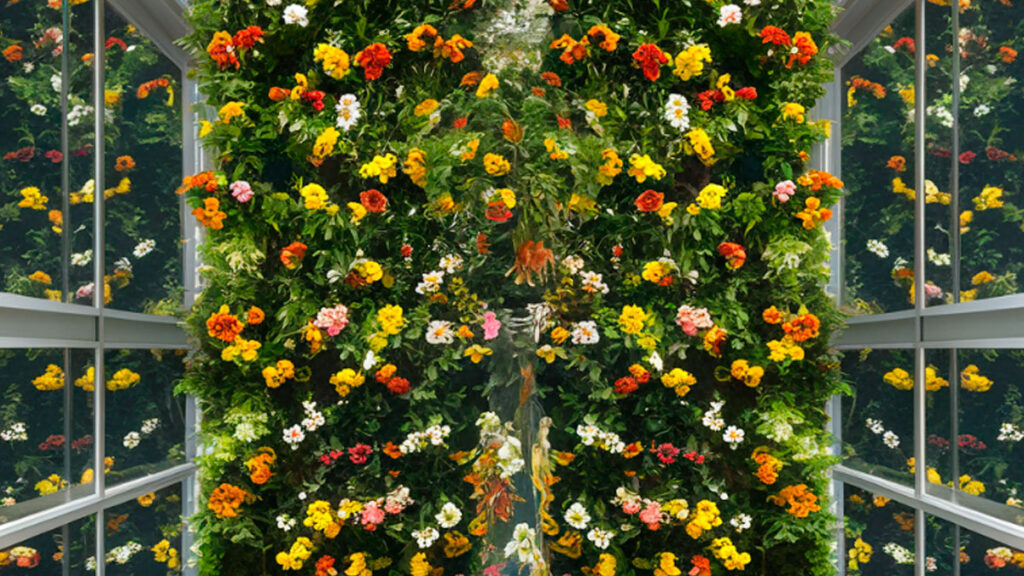 Jardim Vertical com Flores